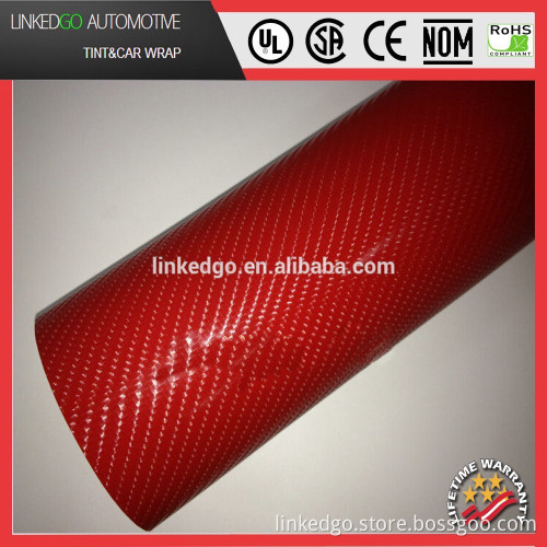 Most popular Auto Sticker 1.52*30M Gloss 4d Red Carbon Fiber vinyl